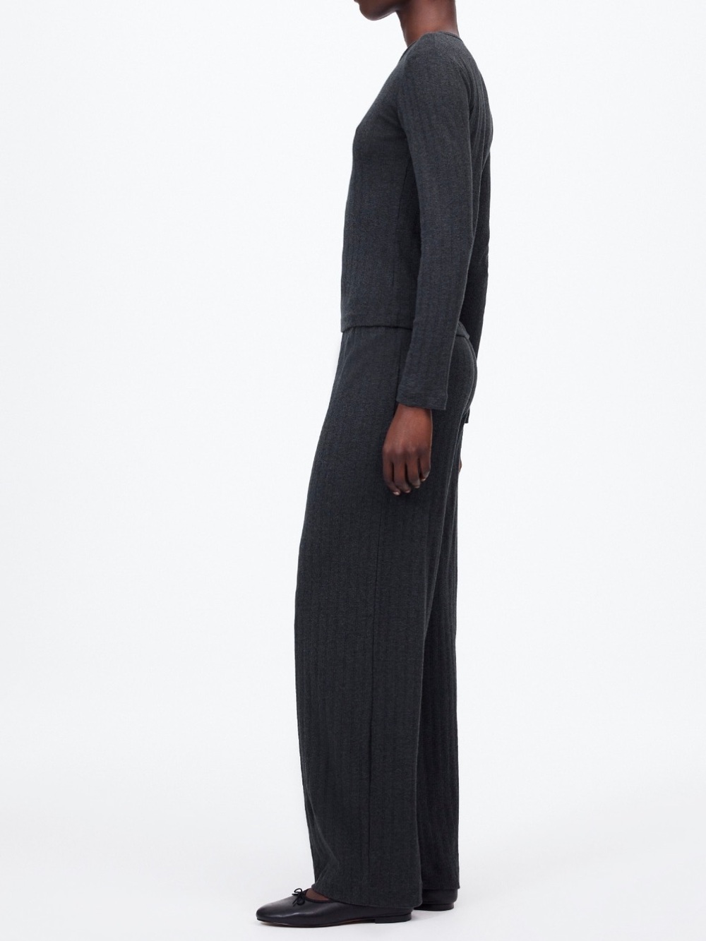 LESET x Madewell Pointelle Perfect Tee Pant Set - Picture 4 of 7